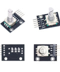 Close-up of Five Pack 360 Degree Rotary Encoder Module KY-040 Sensor Development Board with Push Button for Arduino Projects