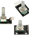 Six Pack KY-040 Rotary Encoder Modules With Push Button And Knob Cap For Arduino Makers And DIY Hobbyists