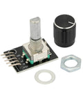 Six Pack KY-040 Rotary Encoder Modules With Push Button And Knob Cap For Arduino Makers And DIY Hobbyists, 5V 360 Degree Detent Rotary Encoders