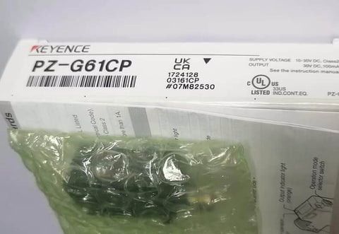 Keyence Photoelectric Sensor PZG61CP packaging with label showing specifications
