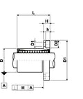Technical diagram of LMH10UU 10mm Flanged Ball Bushing CNC Linear Motion Bearing 10x19x29mm showing detailed dimensions