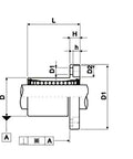LMH30LUU 30mm Flanged Ball Bushing CNC Linear Motion Bearing 30x45x123mm technical diagram with dimensions