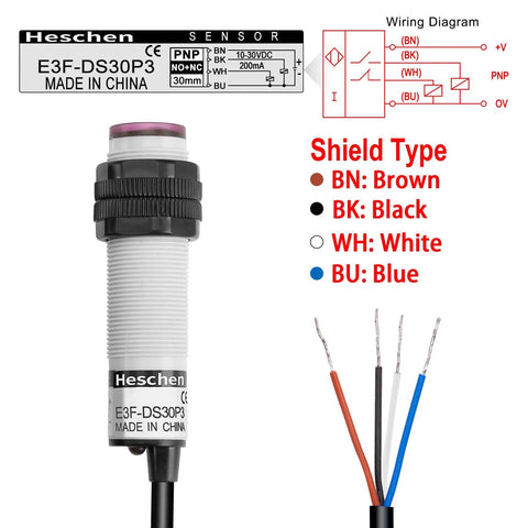 M18 Column Infrared Photoelectric Proximity Switch Diffuse Reflection Sensor 10 To 30 Cm Range E3F DS30P3 PNP NO NC 4 Wire
