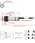 Diagram of M18 Column Infrared Photoelectric Proximity Switch Diffuse Reflection Sensor, wiring and dimensions detailed.