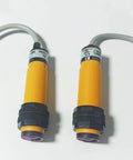 M18 Photoelectric Sensor Switch Proximity NPN NC Through-Beam DC 6-36V with Infrared 660nm, 5M Range and 1.2m Cable, pair view