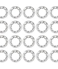 M6 Internal Tooth Serrated Locking Washers Set 20 Pcs Made From 304 Stainless Steel Silver Finish arranged in rows