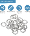 M6 Internal Tooth Serrated Locking Washers Set 20 Pcs Made From 304 Stainless Steel Silver Finish with corrosion resistance icons