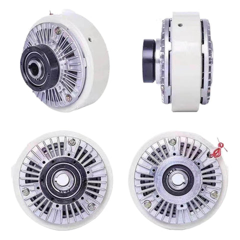 Hollow Shaft Magnetic Particle Clutch And Magnetic Powder Brake for bagging printing and dyeing machines, front and side views