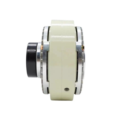 Side view of a Hollow Shaft Magnetic Particle Clutch And Magnetic Powder Brake for bagging printing and dyeing machines with adjustable torque control.