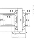 Technical diagram of High Torque Magnetic Particle Clutch And Powder Brake For Bagging, Printing, Packaging And Dyeing Machines, 25Nm Output