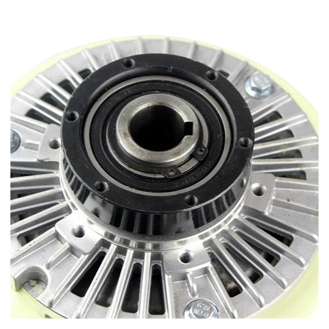 Close-up of 100N Magnetic Particle Clutch with Hollow Spindle and Laminated Magnetic Powder Brake for printing machines.