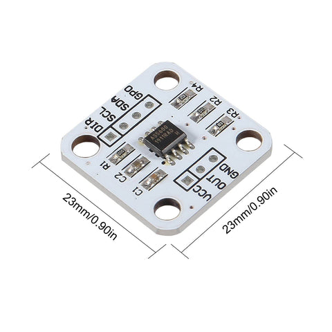 AS5600 Magnetic Encoder Module 3 Pack Pro Grade High Precision Sensor 12 Bit I2C PWM And Voltage Output Non Contact Angle Measurement 23 By 23 Millimeter Kit Bundle showing close-up of one module with dimensions
