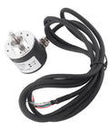 Magnetic Incremental Rotary Encoder With 600 PPR, 6mm Shaft, 5 To 24 V DC, AB Quadrature Output, shown with connecting cables