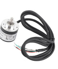 Magnetic Incremental Rotary Encoder With 600 PPR, 6mm Shaft, 5 To 24 V DC, AB Quadrature Output, coiled wire view