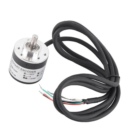 Magnetic Incremental Rotary Encoder With 600 PPR, 6mm Shaft, 5 To 24 V DC, AB Quadrature Output, coiled wire view