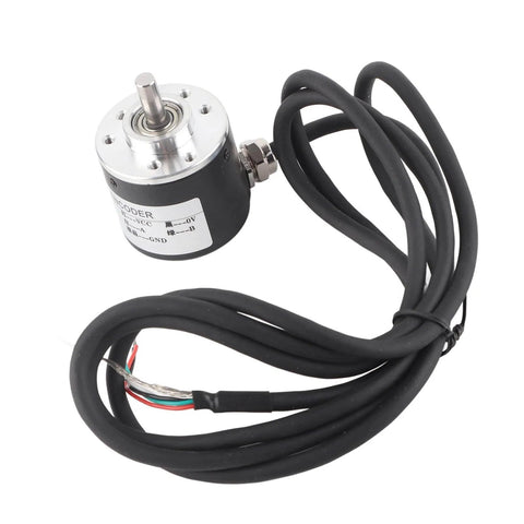 Magnetic Incremental Rotary Encoder With 600 PPR, 6mm Shaft, 5 To 24 V DC, AB Quadrature Output, with coiled cables shown