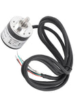 Magnetic Incremental Rotary Encoder With 600 PPR, 6mm Shaft, showing cable and connections for CNC and robotics automation.