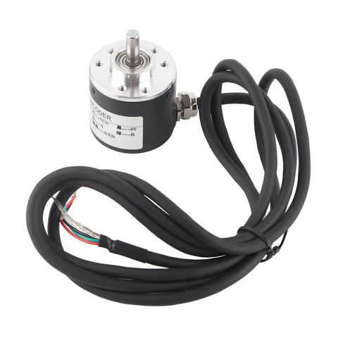 Magnetic Incremental Rotary Encoder With 600 PPR, 6mm Shaft, 5 to 24 V DC, AB Quadrature Output, NPN Open Collector, cable view