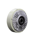 Hollow Shaft Magnetic Particle Brake 50 Nm Torque, 5 Kg Load Capacity, industrial machinery brake, silver and beige color, front view