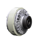 Side view of heavy duty magnetic particle clutch and powder brake for printing, visible shaftless design and 5 kg torque capacity.