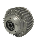 Front view of Magnetic Particle Clutch with Hollow Shaft for Tension Control in Printing and Packaging Equipment, compact design.