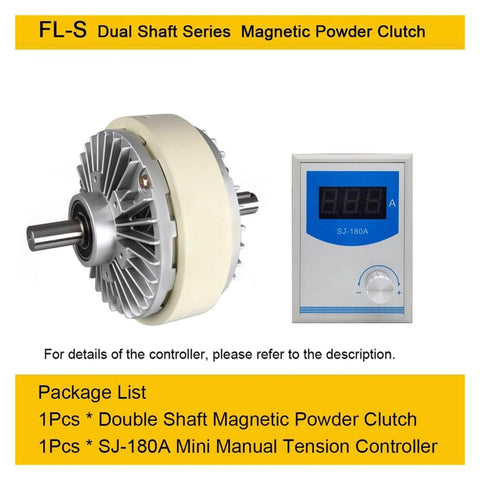 Magnetic Powder Clutch Torque Controller Kit For Textile Winding Machines, dual shaft, SJ-180A control panel, 24V DC
