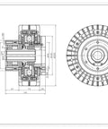 Technical diagram of External Rotating Magnetic Powder Clutch And Brake System for Industrial Machinery 5kg Torque Class FLS 1 Series