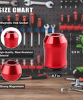 Pro Grade Magnetic Screw Ring Set With One Quarter Inch 6.35mm Universal Magnetic Heads Five Pack on pegboard with tools