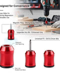 Pro Grade Magnetic Screw Ring Set With One Quarter Inch 6.35mm Universal Magnetic Heads Five Pack installation on drill