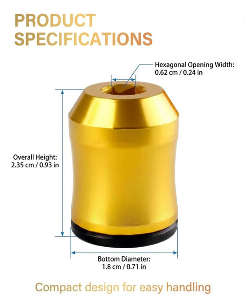 Magnetic Screw Ring For One Quarter Inch Bits, Universal Magnetic Head, alloy steel, gold color with specifications