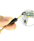 Mini Cap Slip Ring For DIY Projects 6.5mm OD shown with caliper measuring diameter, highlighting compact design for rotating electrical connection.