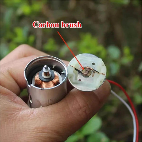 Close-up of 370 micro motor with visible carbon brush for Mini Self Priming Diaphragm Water Pump 6V-12V With 370 Micro Motor DSB413-B.