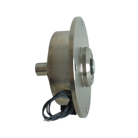 ZKG-50YN Solid Shaft Miniature Magnetic Particle Brake side view showcasing durable build and stable performance, 1800 RPM, 0.6A current.