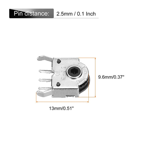 Close-up of silver Mouse Wheel Encoder 5.5mm 300W with dimensions, used for DIY mice maintenance and micro game mouse upgrades.