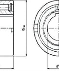 Technical drawing of NF12 12mm Freewheel Clutch - One-Way Roller Type - Backstop/Overrunning 12x37x20mm with dimensions labeled.