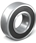 608VV NSK 600 Series Single Row Deep Groove Ball Bearing, chrome steel, double seals, 8x22x7 mm, front view
