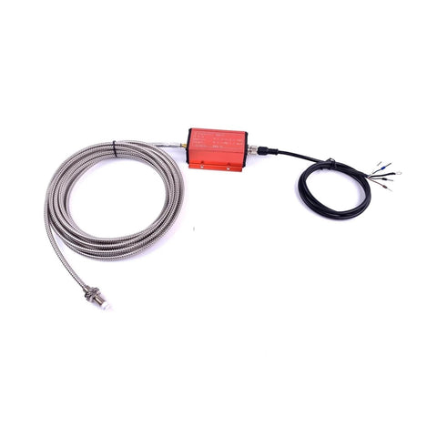 No Touch Eddy Current Displacement Sensor ML33 A Twelve Point Five Millimeter Split Type with stainless steel cable and red connector