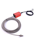 Non-Contact Eddy Current Displacement Sensor 1-50mm Range With 0-10V Output 12V DC Power Stainless Steel Probe Coiled Cable