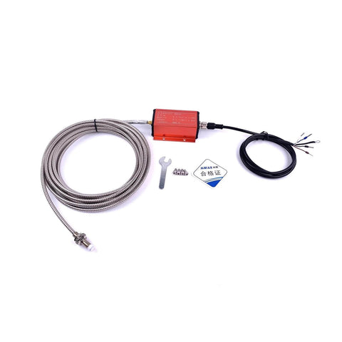No Touch Eddy Current Displacement Sensor 1 To 50mm Range With 0 To 10 V Output And 12 V DC Power components displayed