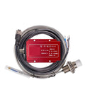 ML33-A-A 50mm Non-Contact Eddy Current Displacement Sensor, stainless steel, with cables for industrial use, top view