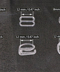 120Pcs Nylon Bra Strap Hooks Rings Sliders Clasp Replacement Set For Sewing Bikini Tops Nightgowns Slip Dresses 3 Styles 8mm 12mm