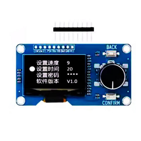 Dope 0.96 Inch And 1.3 Inch OLED Display Module With EC11 Rotary Encoders I2C Interface, showing screen and controls