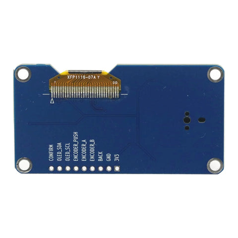 Back view of 1.3 Inch White OLED Display Screen With EC11 Rotary Encoder Module IIC Interface For DIY Arduino Projects 3.3V