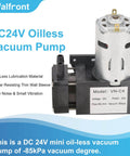 Oil Free 24V Mini Vacuum Pump For Air Water And Gas, Tiny Powerhouse Delivers Up To 85 KPa Vacuum With 40 Liters Per Minute Flow