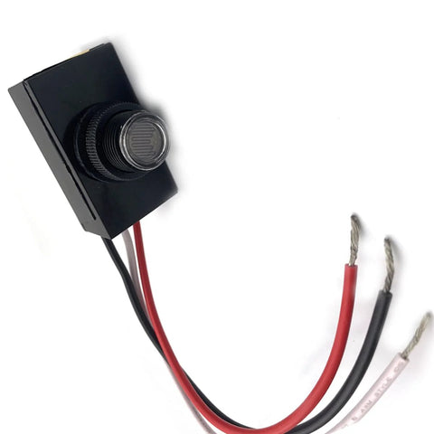 Outdoor 120V AC Dusk To Dawn Photocell Switch With Light Control Sensor for Exterior Post Lights, hard wired, UL certified, black casing