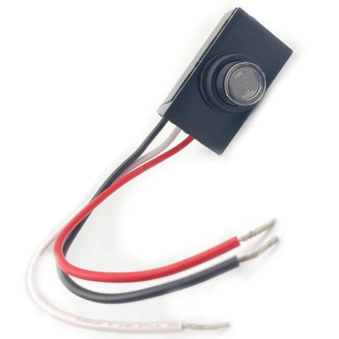 Outdoor 120V AC Dusk To Dawn Photocell Switch With Light Control Sensor and exposed wires, UL Certified for exterior post lights