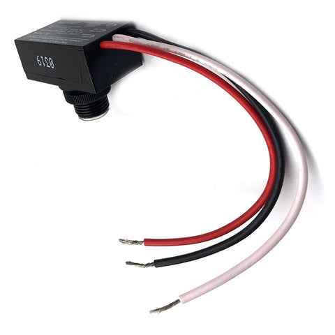 Outdoor 120V AC Dusk To Dawn Photocell Switch With Light Control Sensor showing wires and connector component