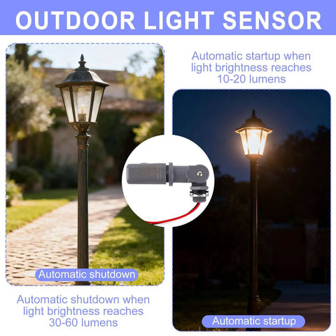 Outdoor Photocell Sensor For Lights Auto On At Dusk Off At Dawn 120-277VAC 50/60Hz IP54 waterproof with adjustable Lux, yard installation