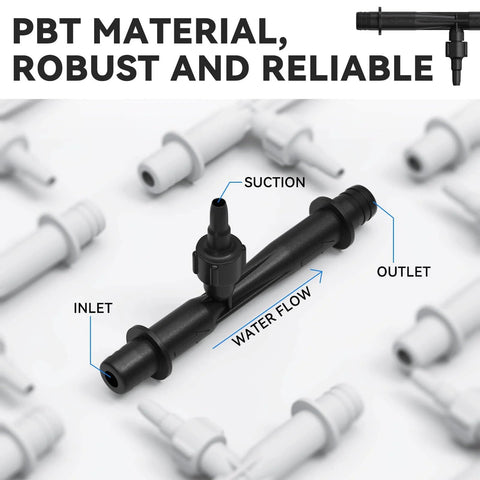 Replacement Ozone Venturi Injector Kit for hot tubs and spas with PBT material, robust and reliable design