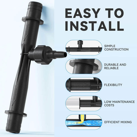 Replacement Ozone Venturi Injector Kit for hot tubs and spas with easy installation and 3/4 inch inlets and outlets, black plastic design.